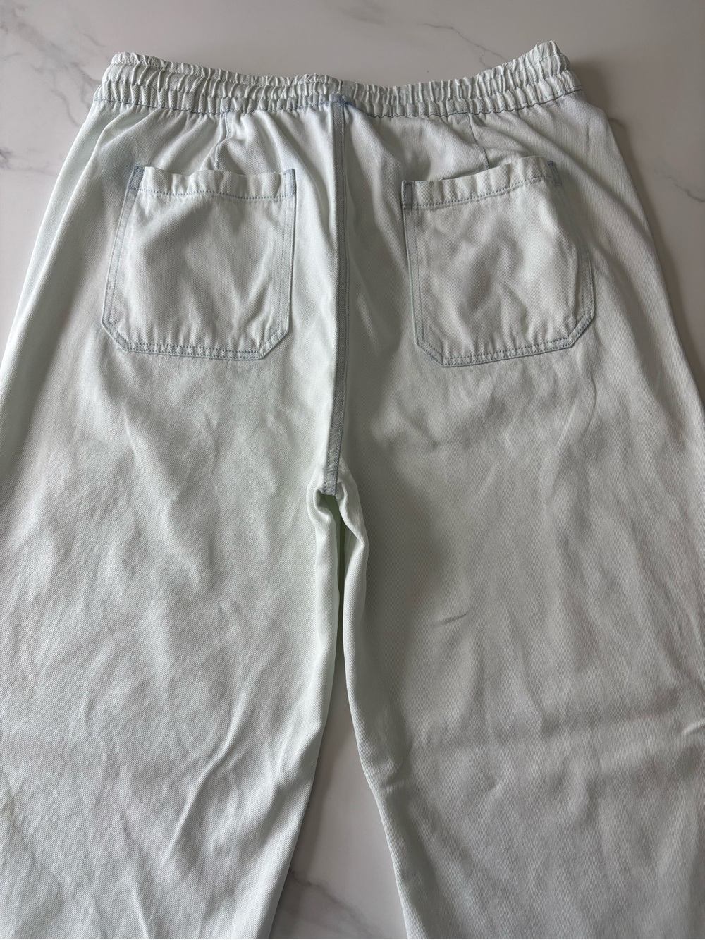 Thread & Supply Light White Wide-Leg Drawstring Pants Lyocell Sz XL - Picture 4 of 10